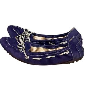 Tod’s Navy Blue Suede Drivers Flats Moccasins Shoes Size 36.5 IT/EU / 6.5 US